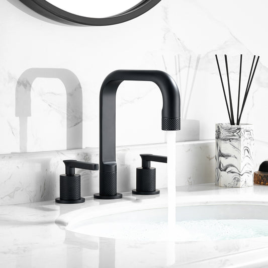 Vinnova New York Widespread Matte Black Faucet