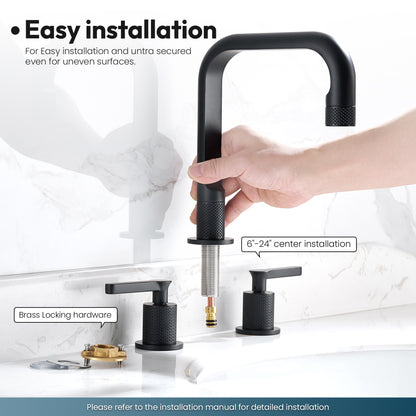 Vinnova New York Widespread Matte Black Faucet
