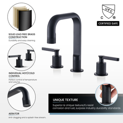 Vinnova New York Widespread Matte Black Faucet