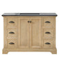 Hervas 48" Free-standing Single Bath Vanity in Fir Wood Brown with Black Natural Celestite Marble Top