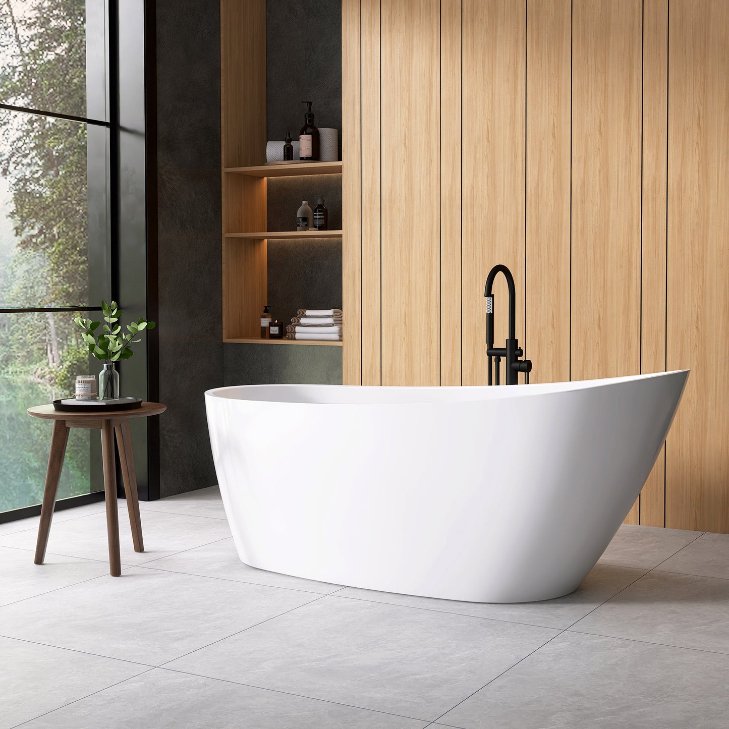 Vinnova Lahore 59.1" x 29.1" Soaking Bathtub