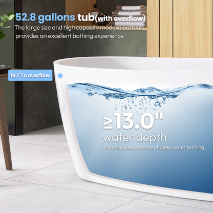 Vinnova Lahore 59.1" x 29.1" Soaking Bathtub