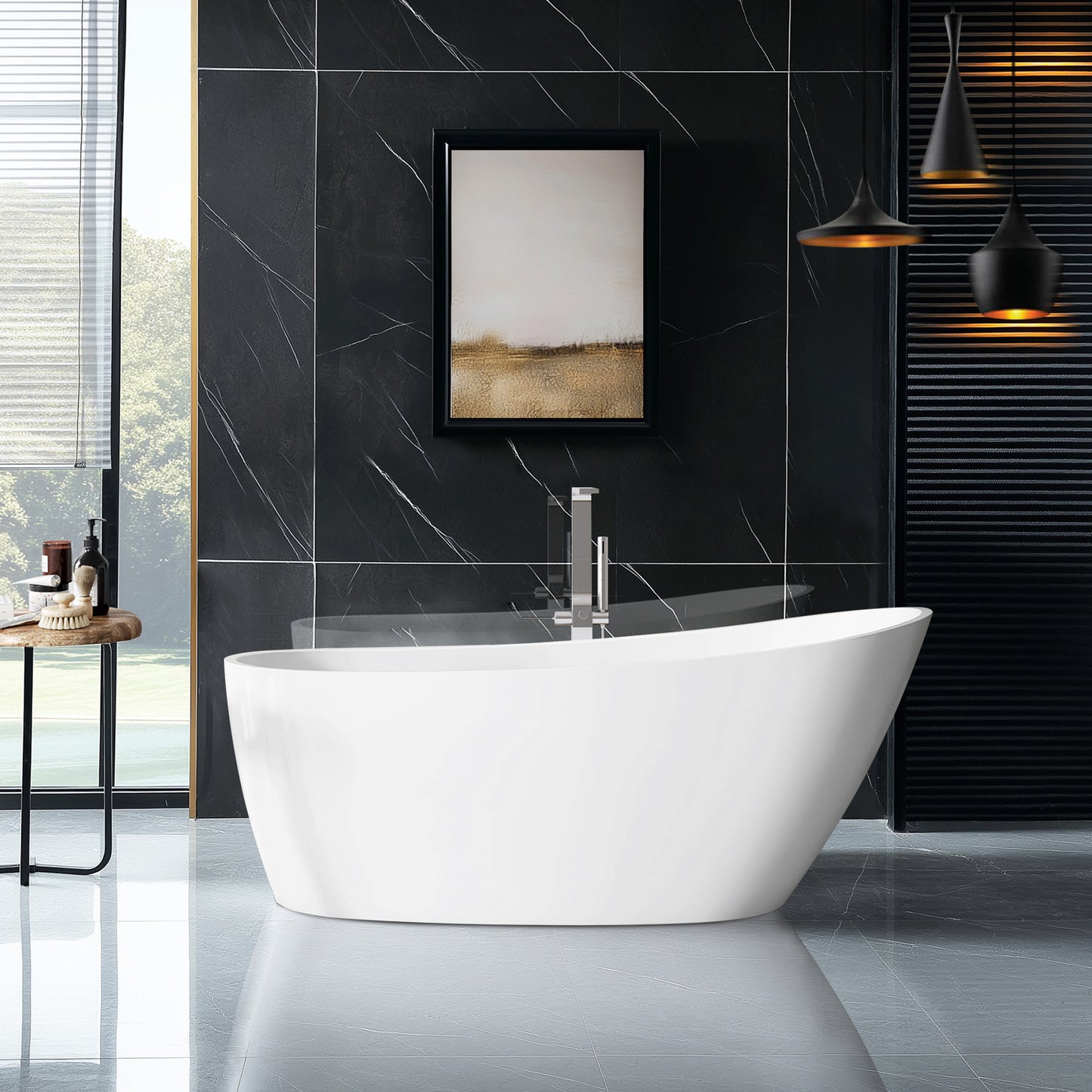 Vinnova Lahore 59.1" x 29.1" Soaking Bathtub