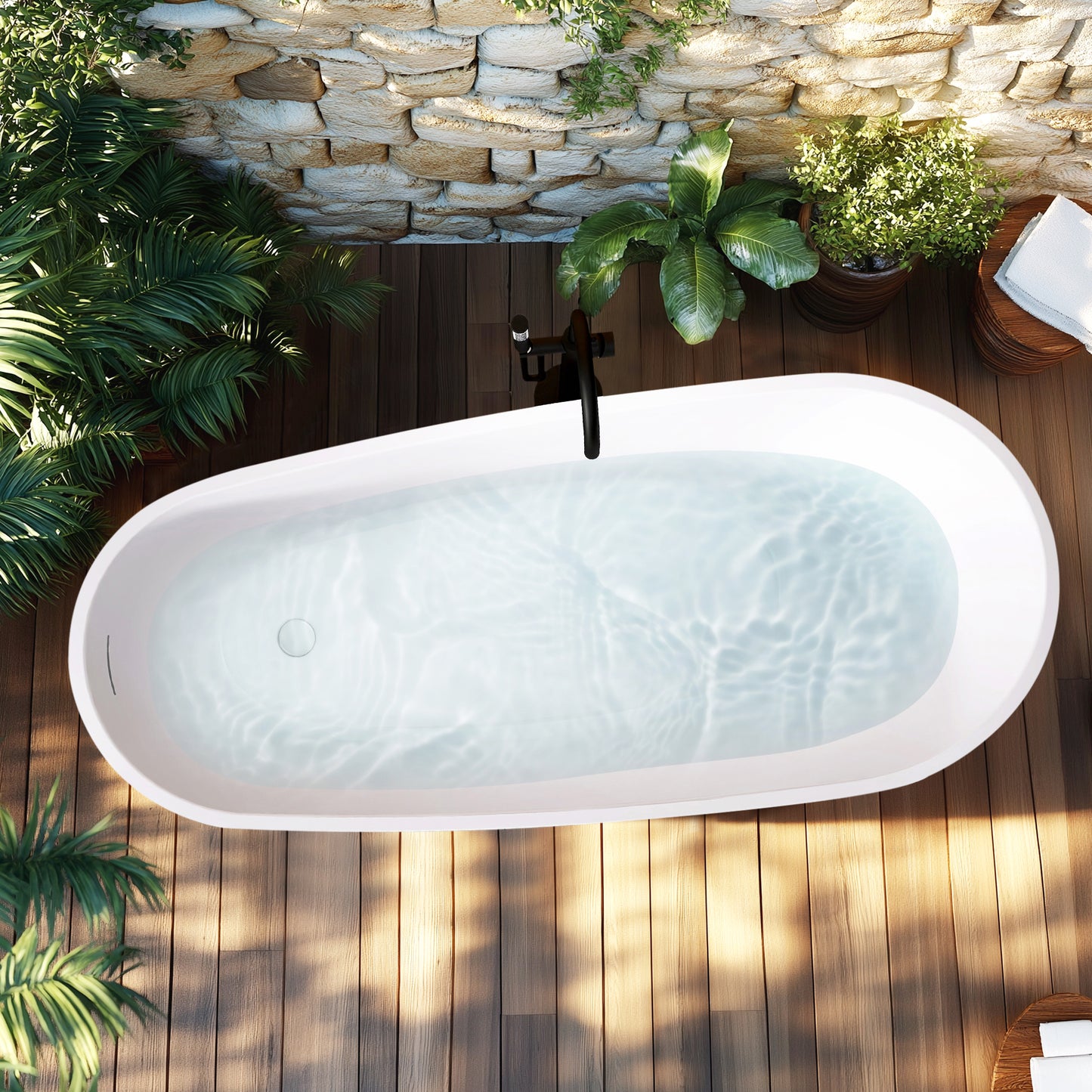 Vinnova Lahore 59.1" x 29.1" Soaking Bathtub