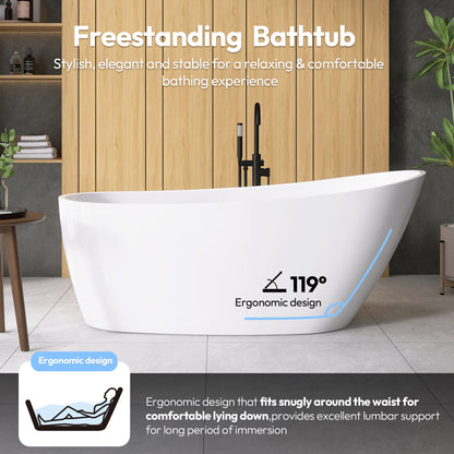 Vinnova Lahore 59.1" x 29.1" Soaking Bathtub