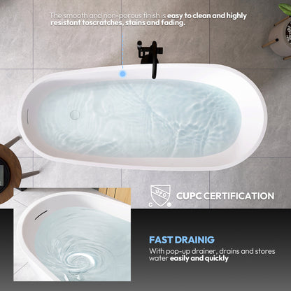 Vinnova Lahore 59.1" x 29.1" Soaking Bathtub