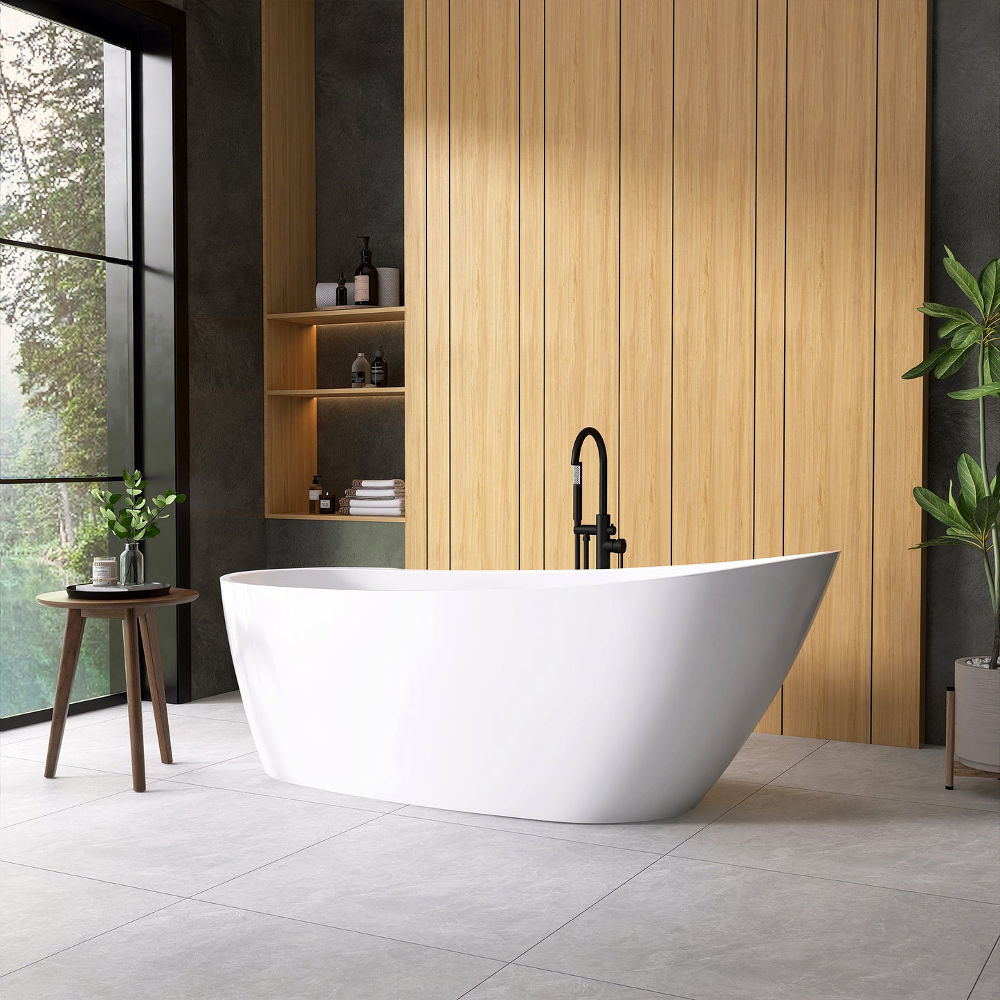 Vinnova Lahore 66.9" x 29.1" Soaking Bathtub