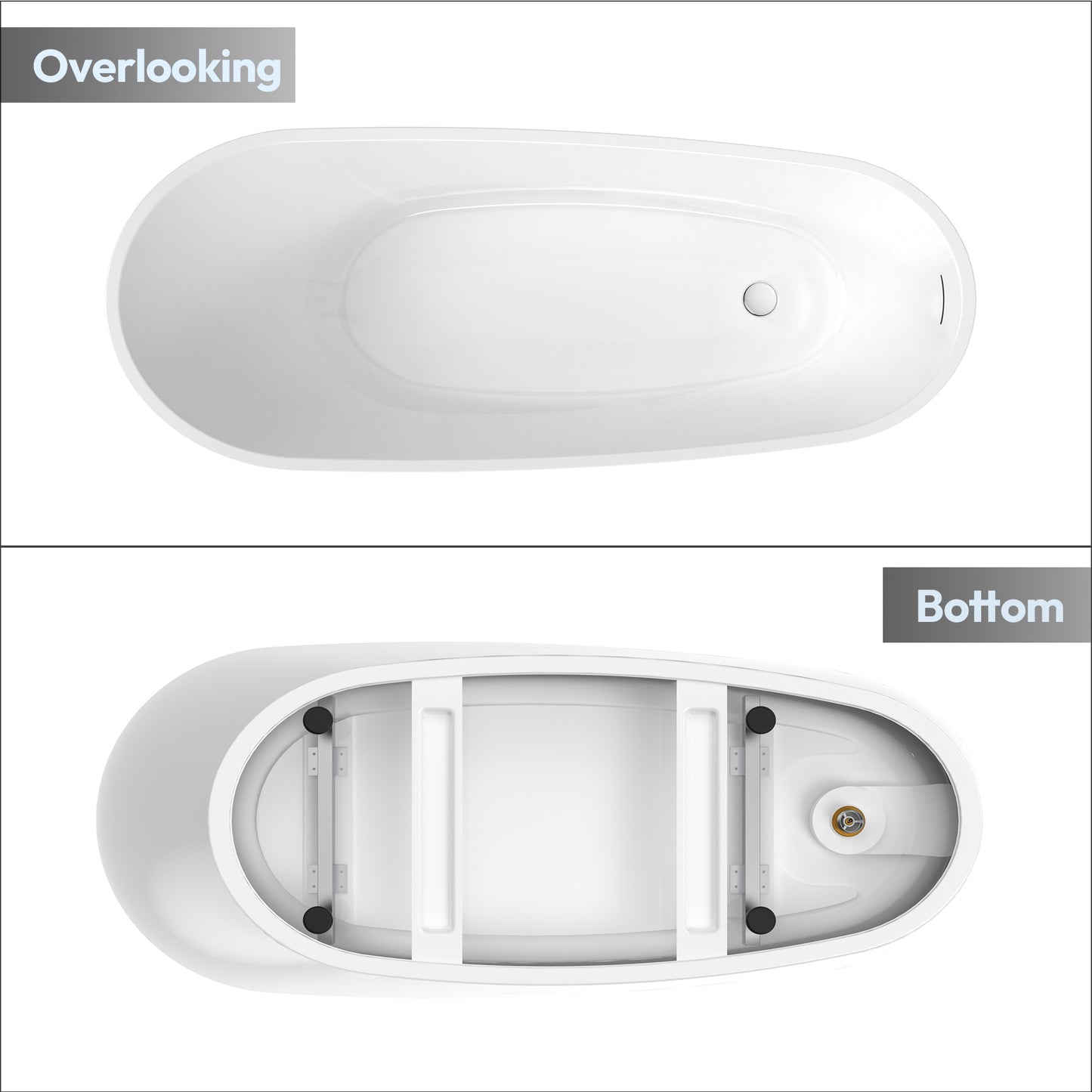 Vinnova Lahore 66.9" x 29.1" Soaking Bathtub