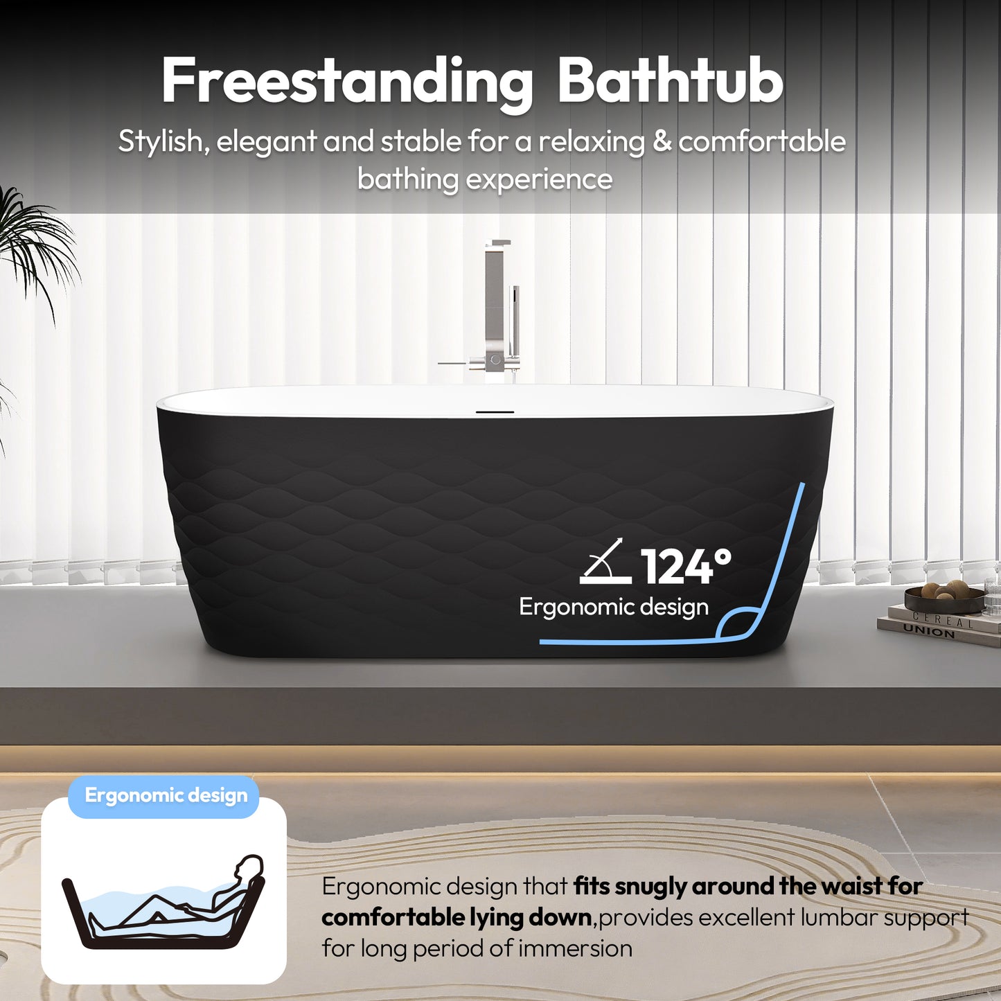Vinnova London 66.9" x 31.5" Soaking Bathtub