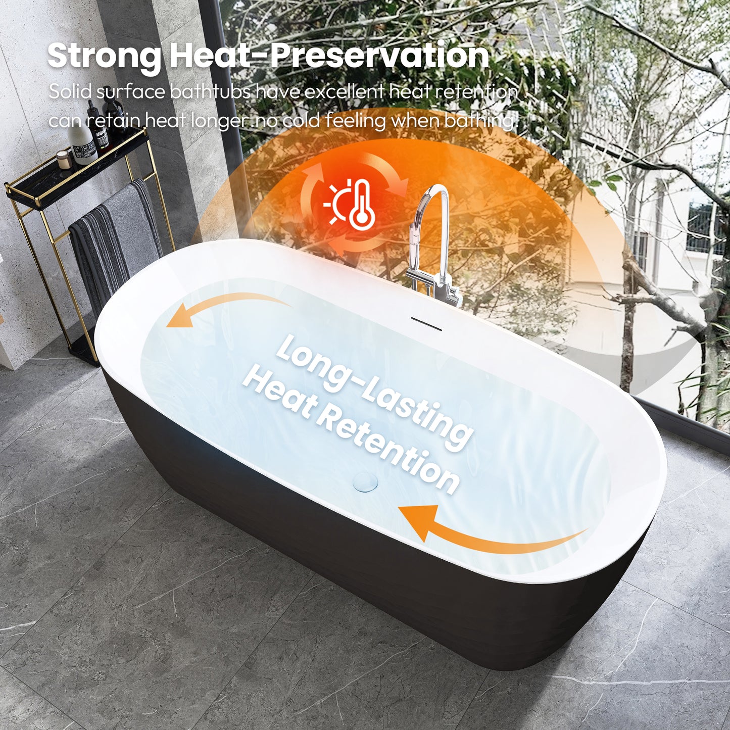 Vinnova London 66.9" x 31.5" Soaking Bathtub