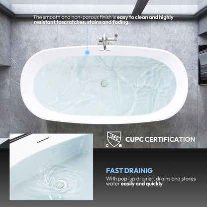 Vinnova London 66.9" x 31.5" Soaking Bathtub
