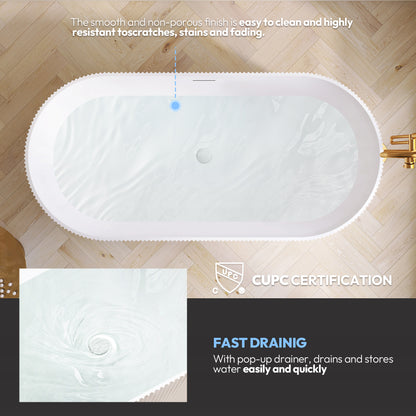 Vinnova Linyi 59.1" x 31.5" Soaking Bathtub
