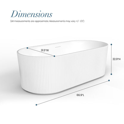 Vinnova Linyi 66.9" x 31.5" Soaking Bathtub