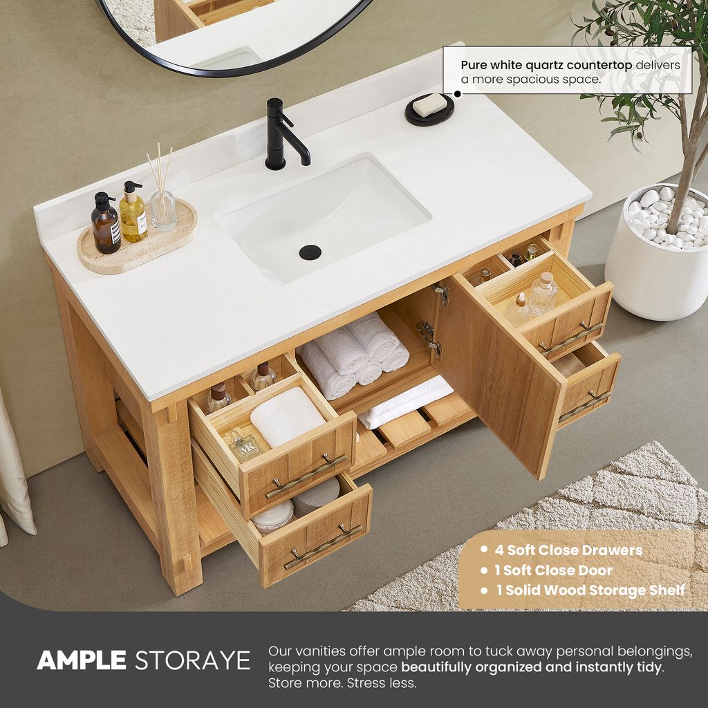 Paris 48" Free-standing Single Bath Vanity in Acacia Classic Grey