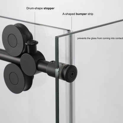 Villena 52" W x 78" H Rectangle Single Sliding Frameless Shower Enclosure in Brushed Nickel