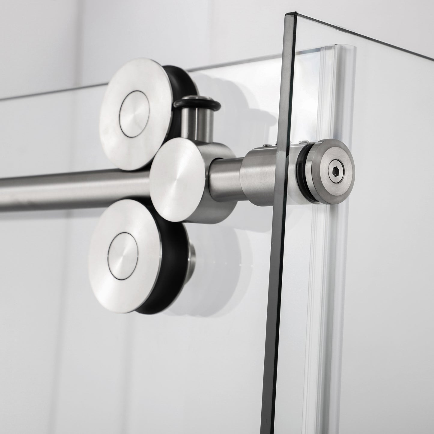 Villena 52" W x 78" H Rectangle Single Sliding Frameless Shower Enclosure in Brushed Nickel