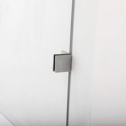Villena 52" W x 78" H Rectangle Single Sliding Frameless Shower Enclosure in Brushed Nickel