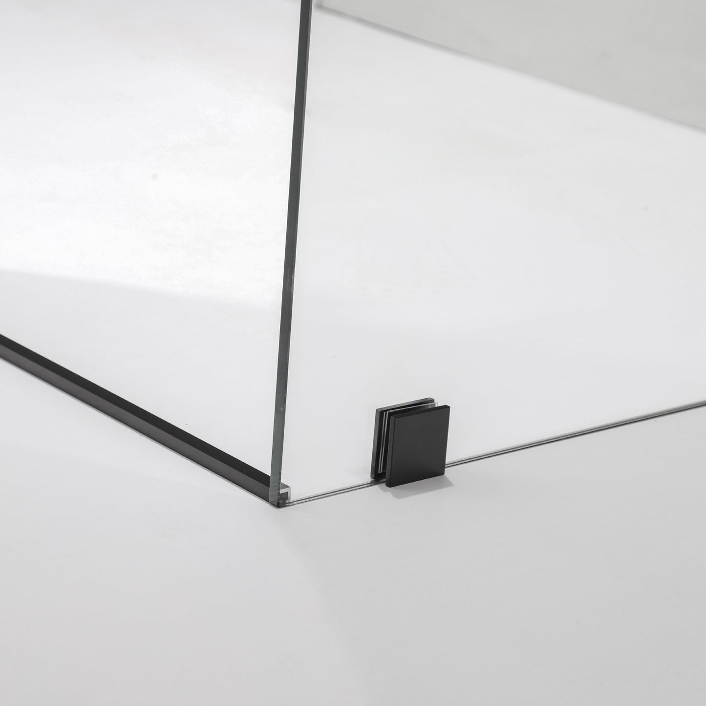 Villena 52" W x 78" H Rectangle Single Sliding Frameless Shower Enclosure in Matte Black