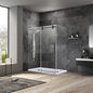 Villena 52" W x 78" H Rectangle Single Sliding Frameless Shower Enclosure in Matte Black
