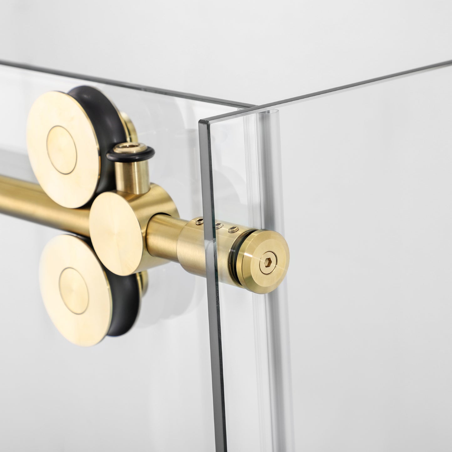 Villena 60" W x 78" H Rectangle Single Sliding Frameless Shower Enclosure in Brushed Gold