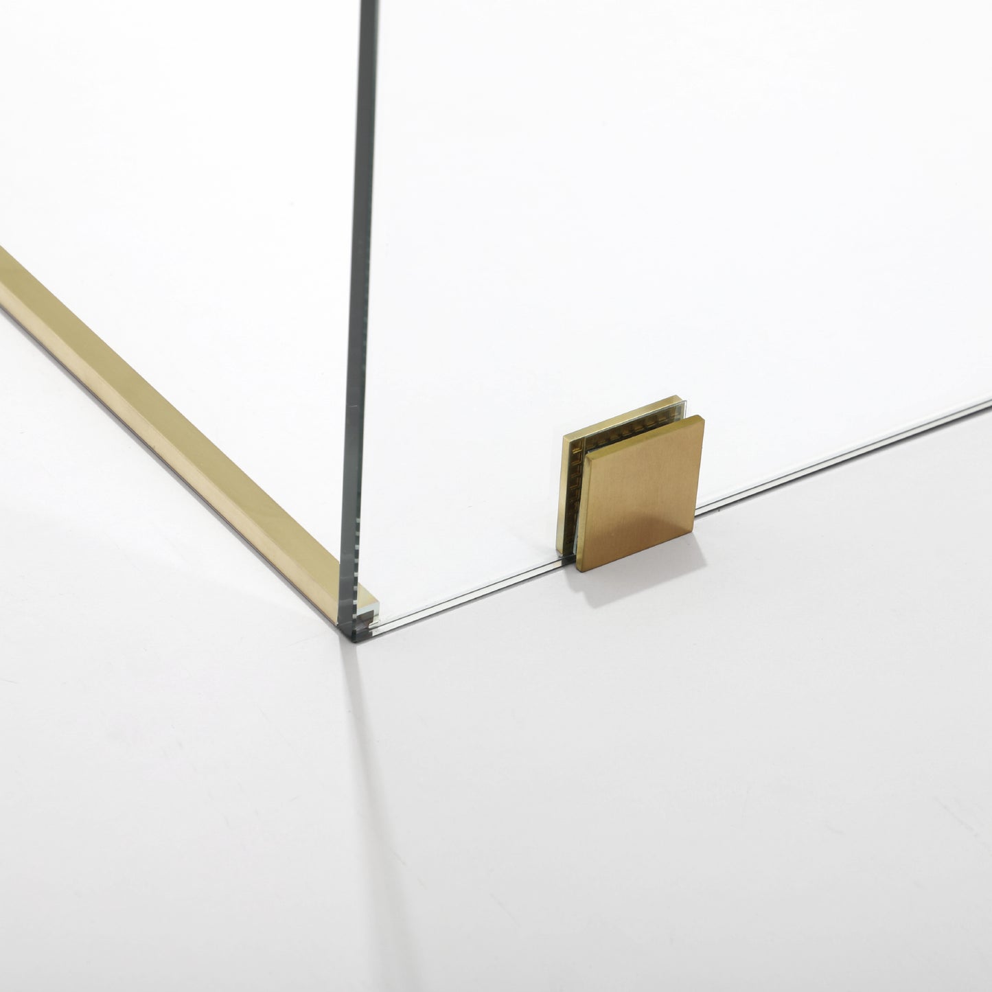Villena 60" W x 78" H Rectangle Single Sliding Frameless Shower Enclosure in Brushed Gold