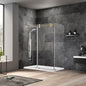 Villena 60" W x 78" H Rectangle Single Sliding Frameless Shower Enclosure in Brushed Gold