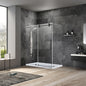 Villena 60" W x 78" H Rectangle Single Sliding Frameless Shower Enclosure in Matte Black