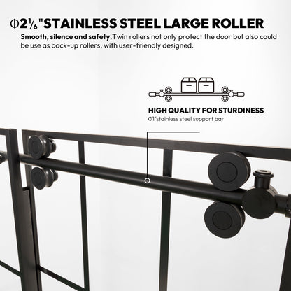 Puente Rectangle Single Sliding Frameless Shower Enclosure in Matte Black