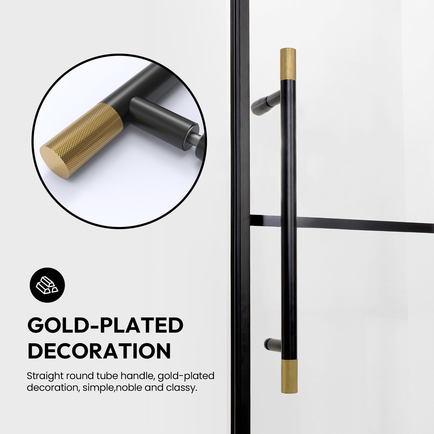 Puente Rectangle Single Sliding Frameless Shower Enclosure in Matte Black