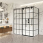 Puente Rectangle Single Sliding Frameless Shower Enclosure in Matte Black