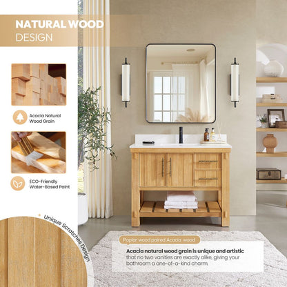 Paris 42" Free-standing Single Bath Vanity in Acacia Classic Grey