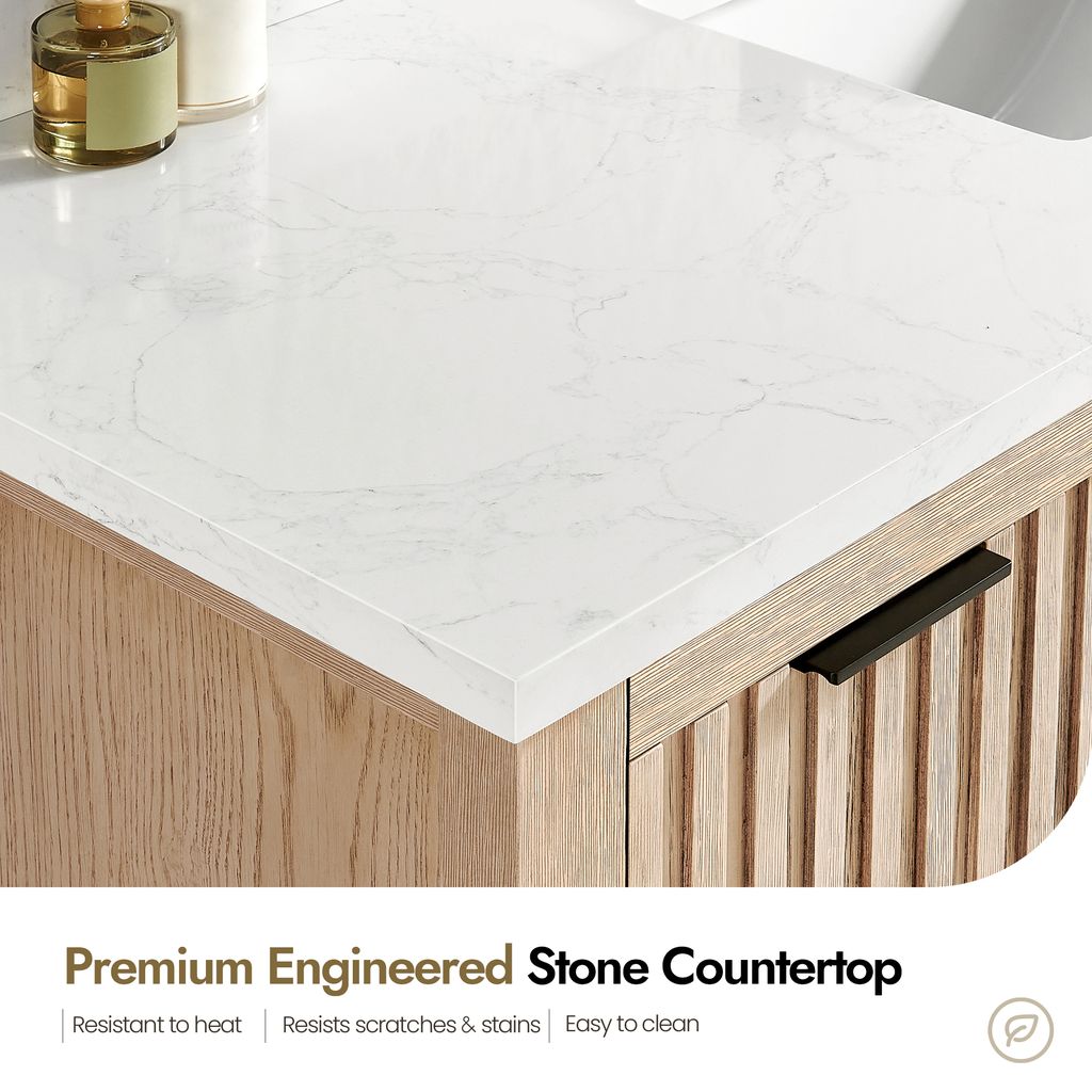 Shenzhen 48" Single Sink Bath Vanity in Aged Natural Oak