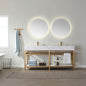 Bilbao 72" Double Vanity with Brushed-gold stainless steel bracket match with Snow mountain-white stone Countertop