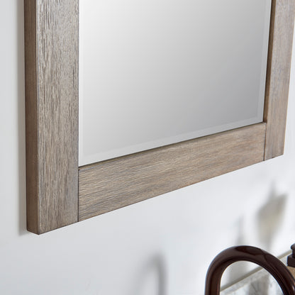 Cortes 24" Rectangular Bathroom Vanity Barndoor Wall Mount Mirror in Grey