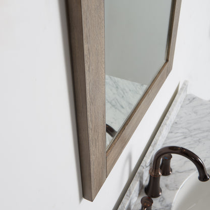 Cortes 24" Rectangular Bathroom Vanity Barndoor Wall Mount Mirror in Grey