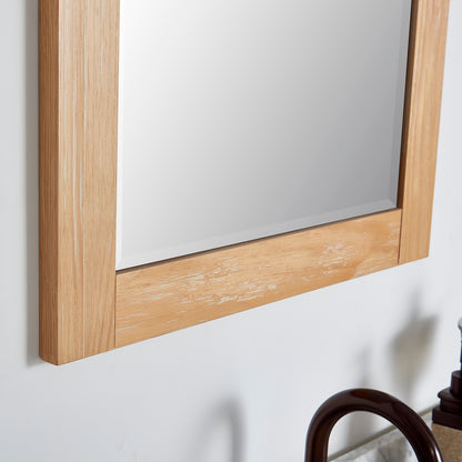 Cortes 24" Rectangular Bathroom Vanity Barndoor Wall Mount Mirror in Pine