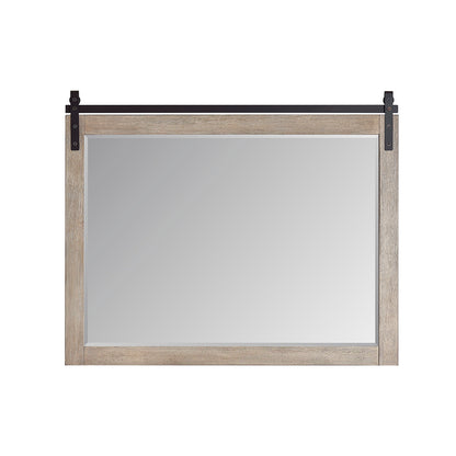 Cortes 48" Rectangular Bathroom Vanity Barndoor Wall Mount Mirror in Grey