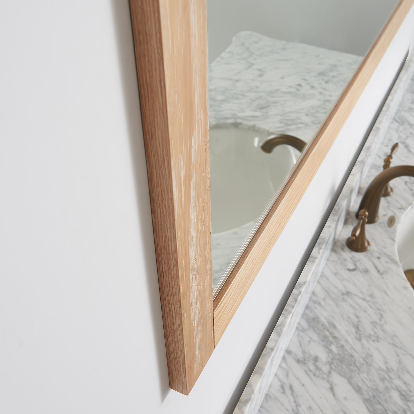 Cortes 48" Rectangular Bathroom Vanity Barndoor Wall Mount Mirror in Pine