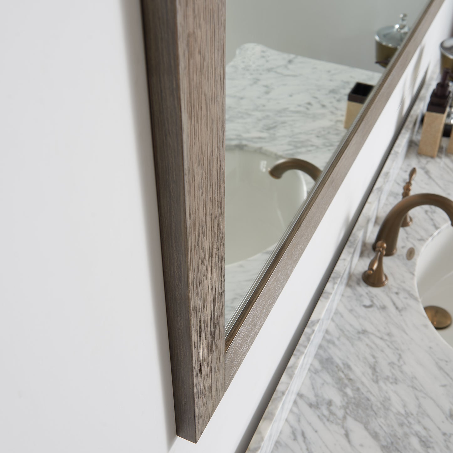 Cortes 60" Rectangular Bathroom Vanity Barndoor Wall Mount Mirror in Grey