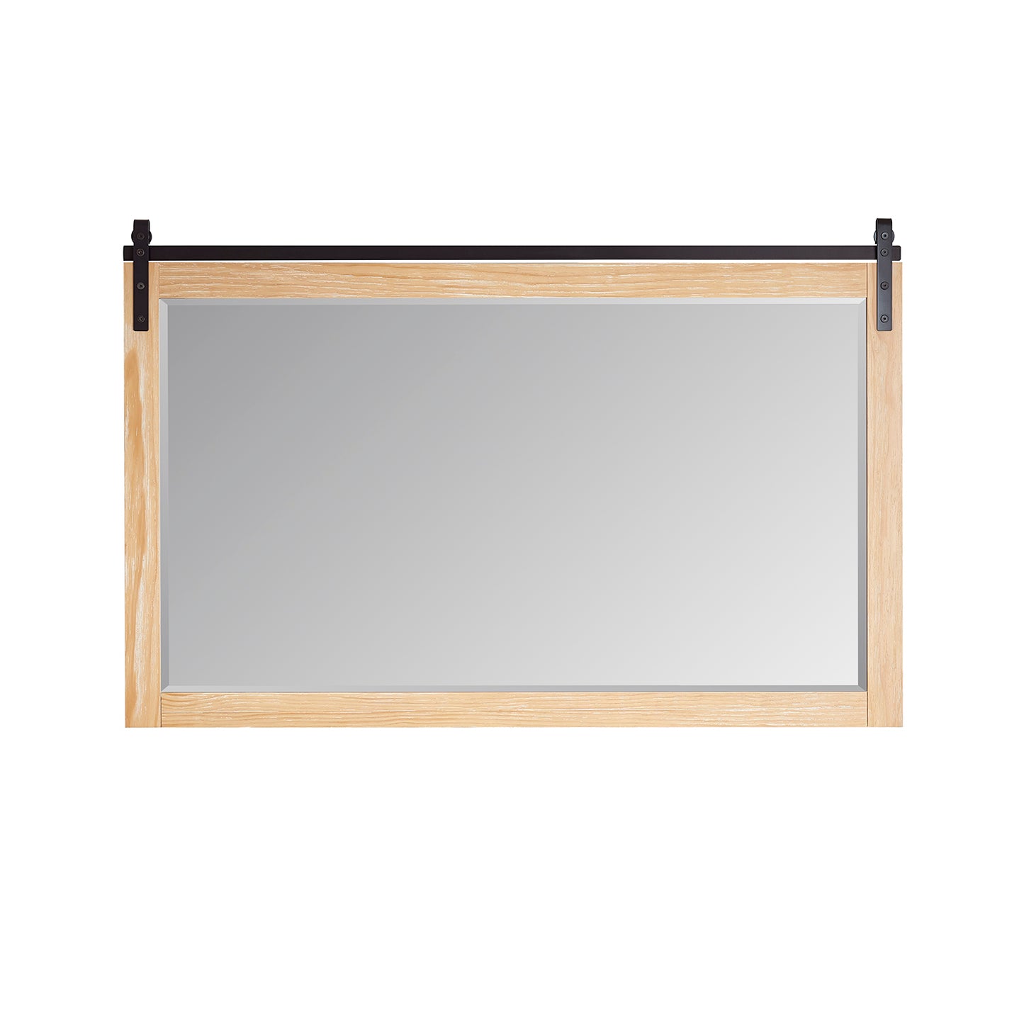 Cortes 60" Rectangular Bathroom Vanity Barndoor Wall Mount Mirror in Pine