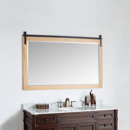 Cortes 60" Rectangular Bathroom Vanity Barndoor Wall Mount Mirror in Pine