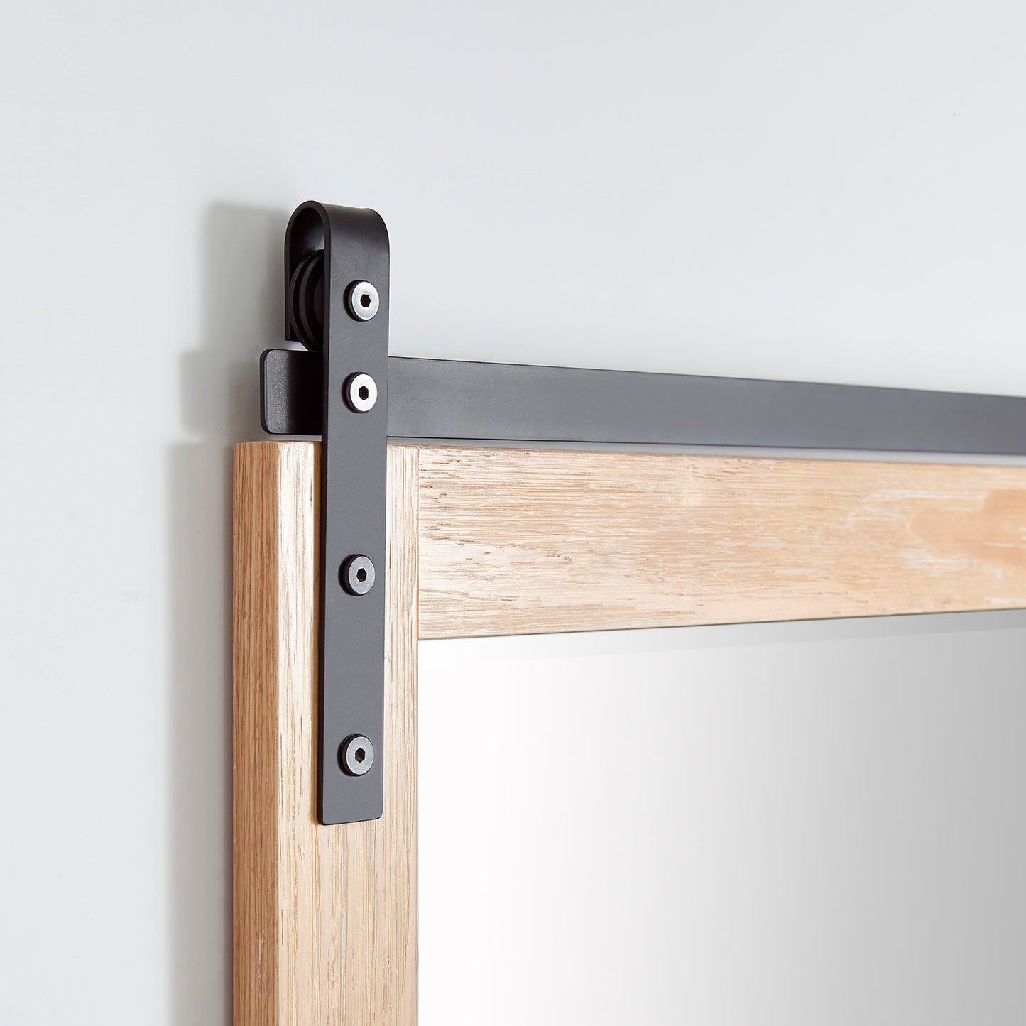 Cortes 72" Rectangular Bathroom Vanity Barndoor Wall Mount Mirror in Pine