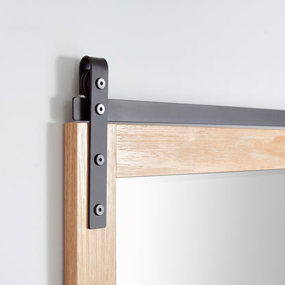 Cortes 72" Rectangular Bathroom Vanity Barndoor Wall Mount Mirror in Pine