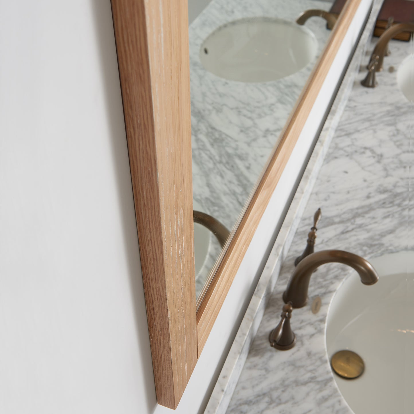 Cortes 72" Rectangular Bathroom Vanity Barndoor Wall Mount Mirror in Pine