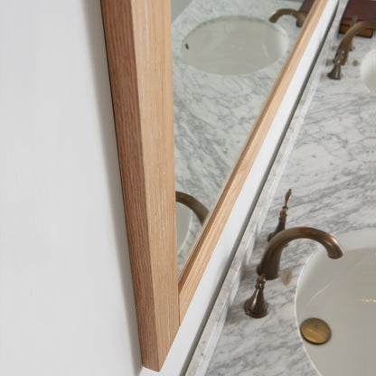 Cortes 72" Rectangular Bathroom Vanity Barndoor Wall Mount Mirror in Pine