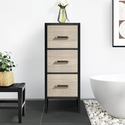 Toledo 12" Light Walnut Storage Cabinet for Bathroom and Living Room