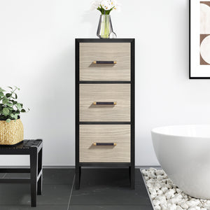 Toledo 12in. Light Walnut Storage Cabinet with 3 Drawers for Bathroom and Living Room
