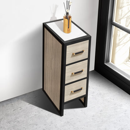 Toledo 12" Light Walnut Storage Cabinet for Bathroom and Living Room