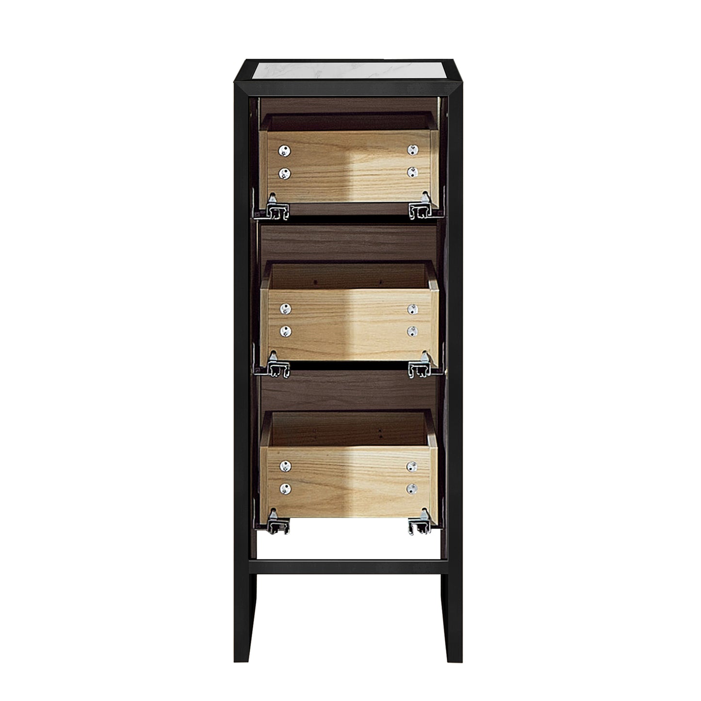 Toledo 12" Light Walnut Storage Cabinet for Bathroom and Living Room