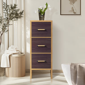 Toledo 12in. Light Walnut Storage Cabinet with 3 Drawers for Bathroom and Living Room